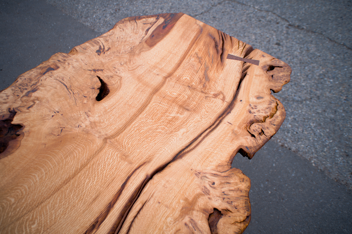 French Oak Burl Live Edge Table