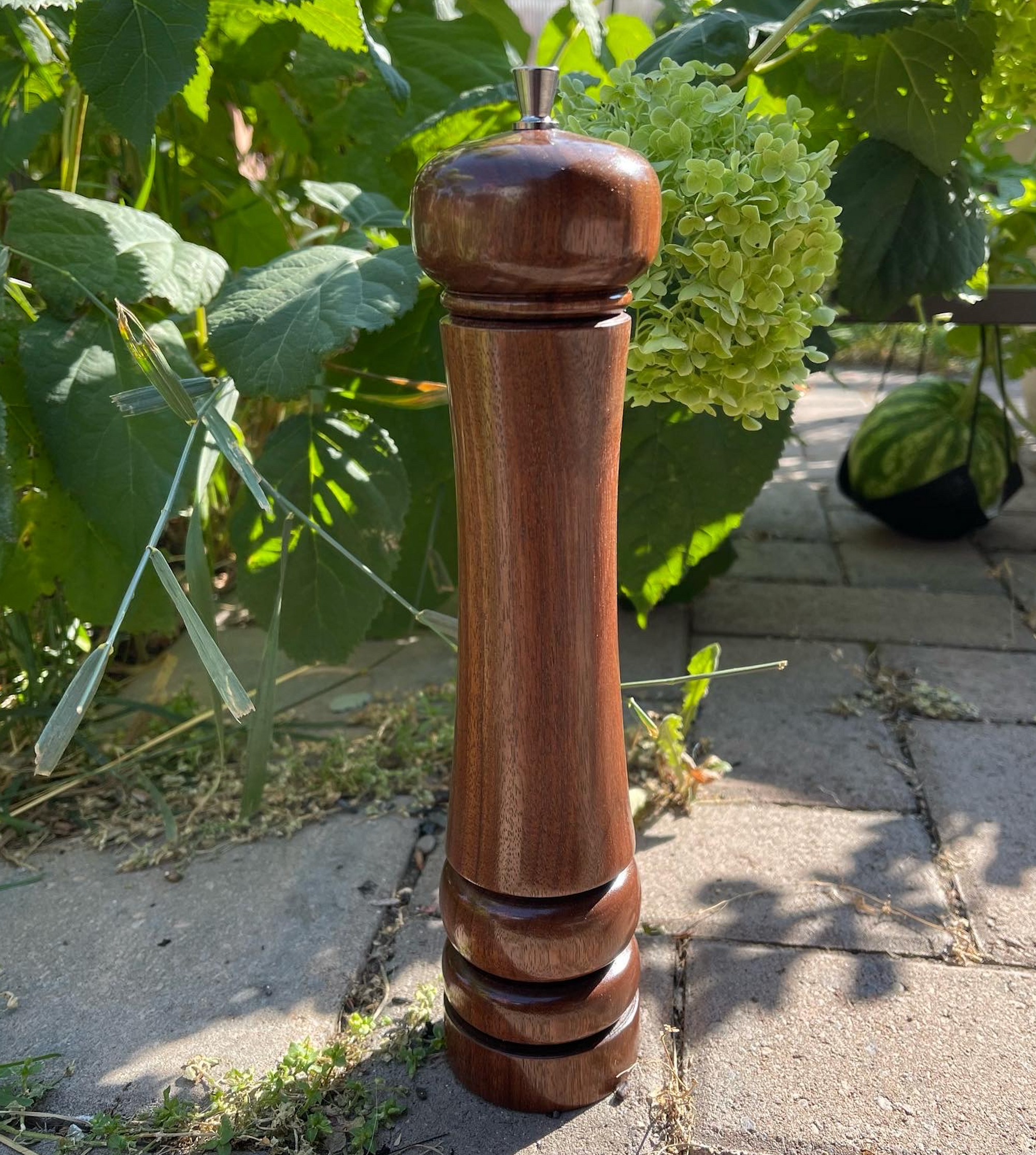 vintage pepper grinder, huge pepper mill hand painted florentine