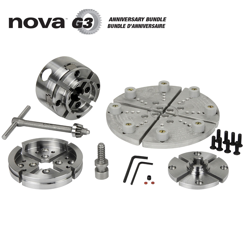 NOVA G3 Wood Lathe Chuck Anniversary Bundle