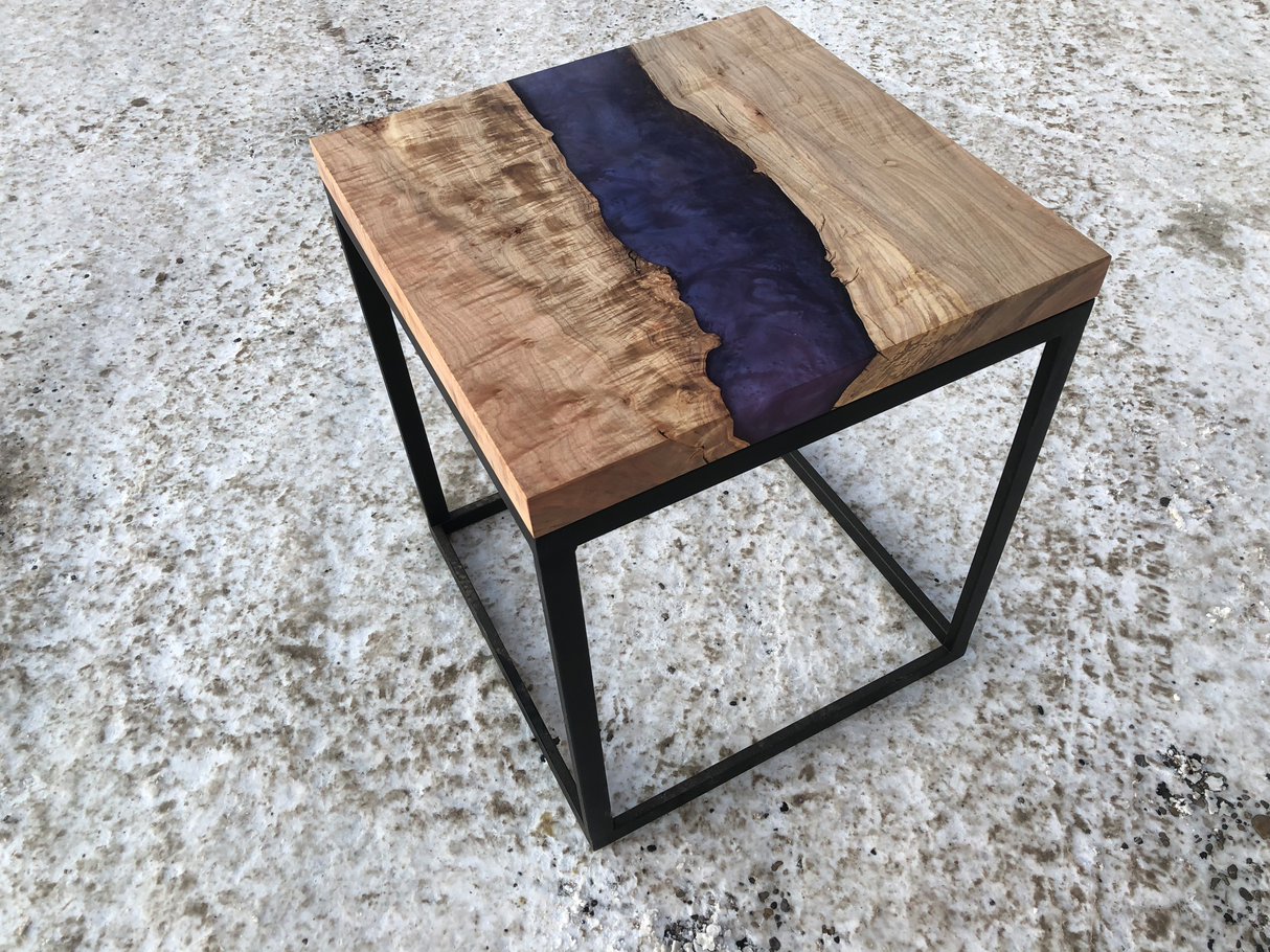 Maple and Purple Resin End Table