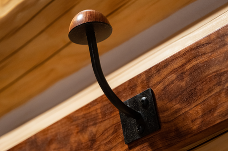 Bubinga and Steel Coat Hooks