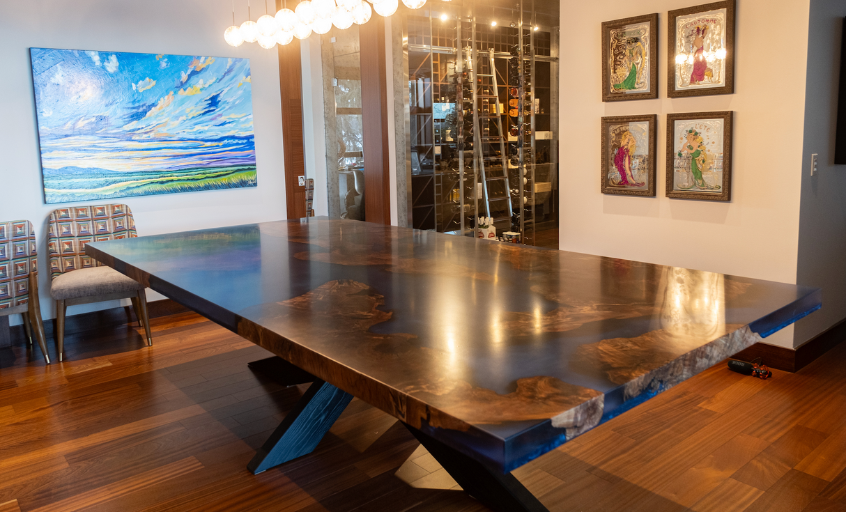 Bastogne Walnut Burl Dining Table