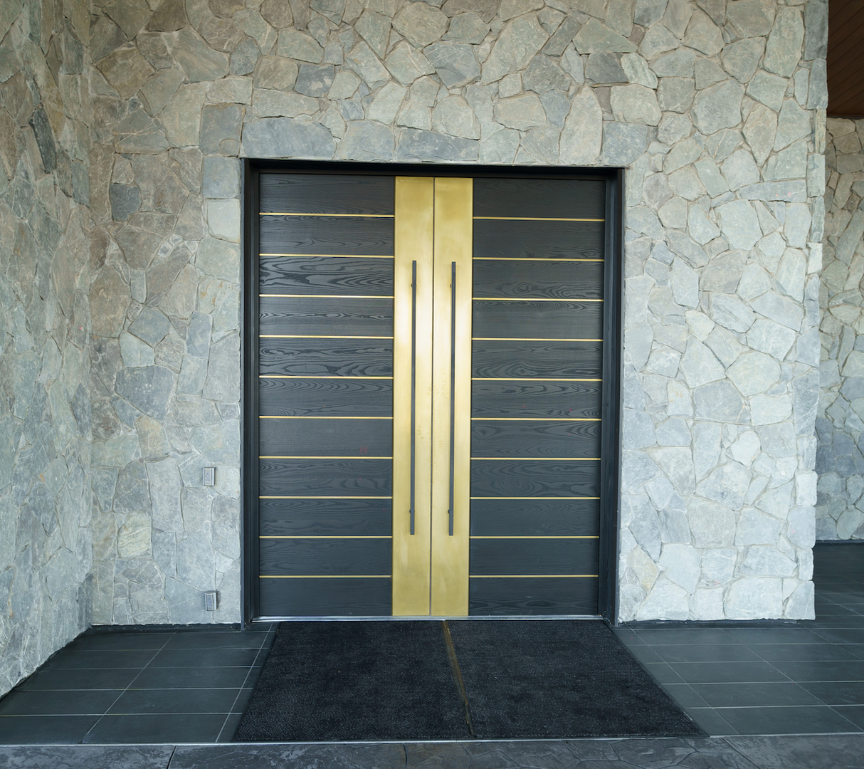 Blackened Ash and Brass Exterior Doors