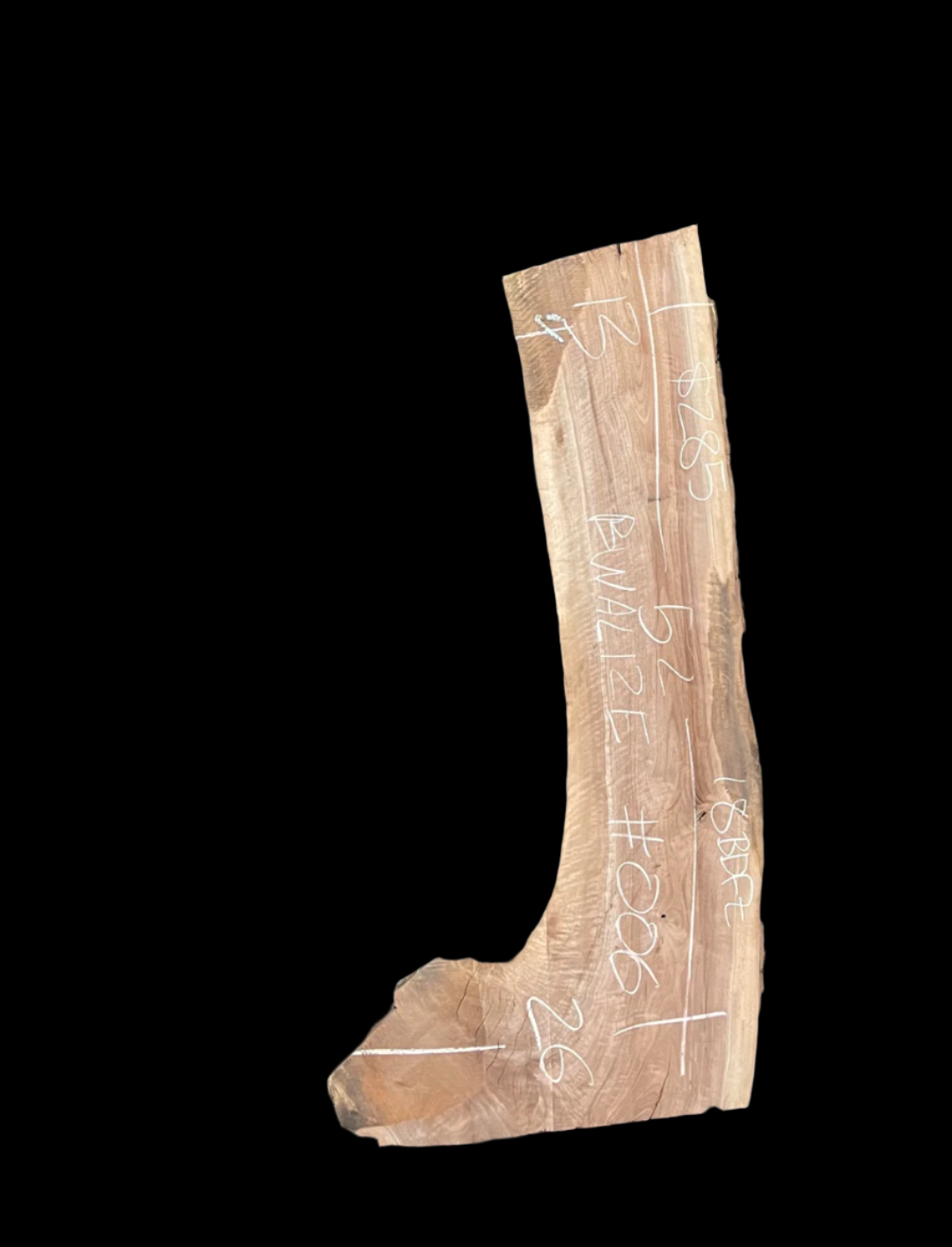 Black Walnut 12/4 Live Edge #006