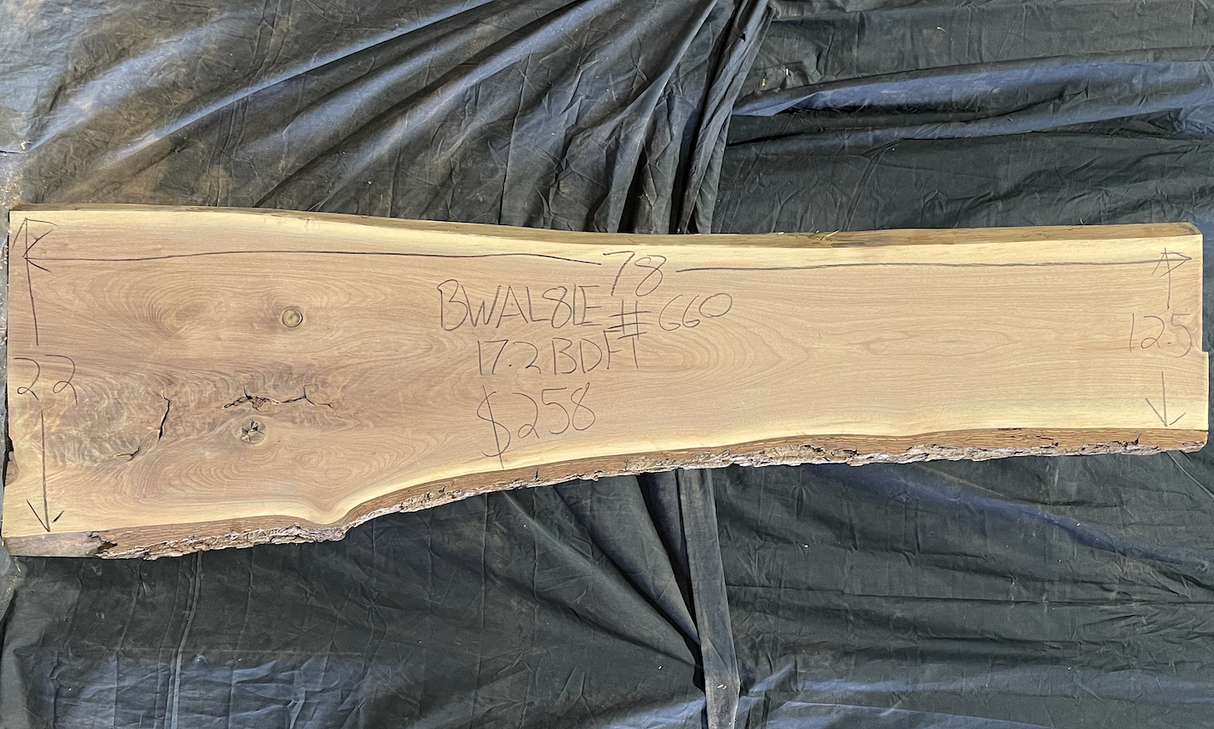 Black Walnut 8/4 Live Edge #660