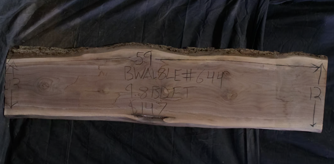 Black Walnut 8/4 Live Edge #644