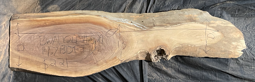 Black Walnut 10/4 Live Edge #529