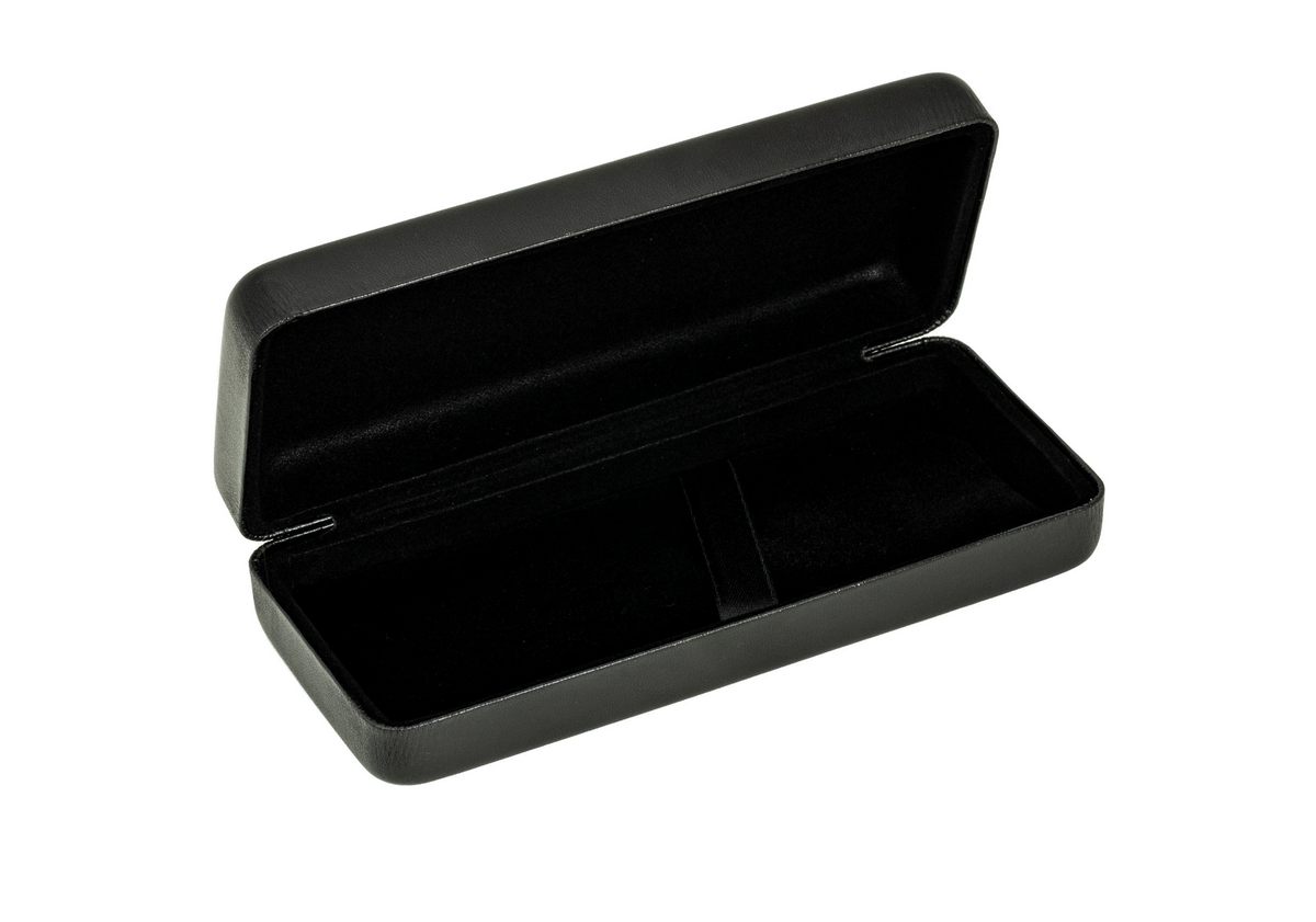 Penshell Box Black Leatherette Clamshell Pen Box – Black Forest Wood Co.