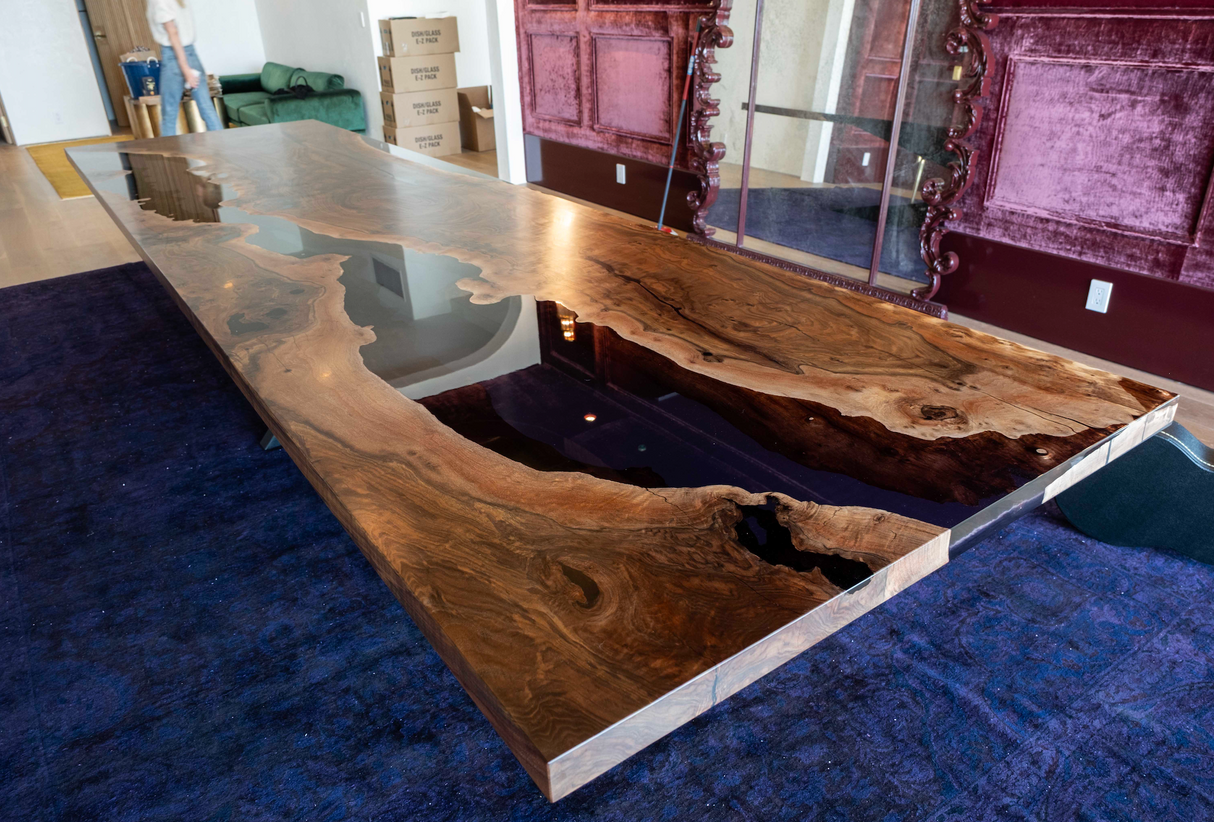 Claro Walnut Burl Dining Table