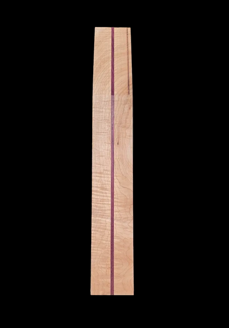 Laminated Acoustic Guitar Neck - Figured Maple and Purple Heart Inlay