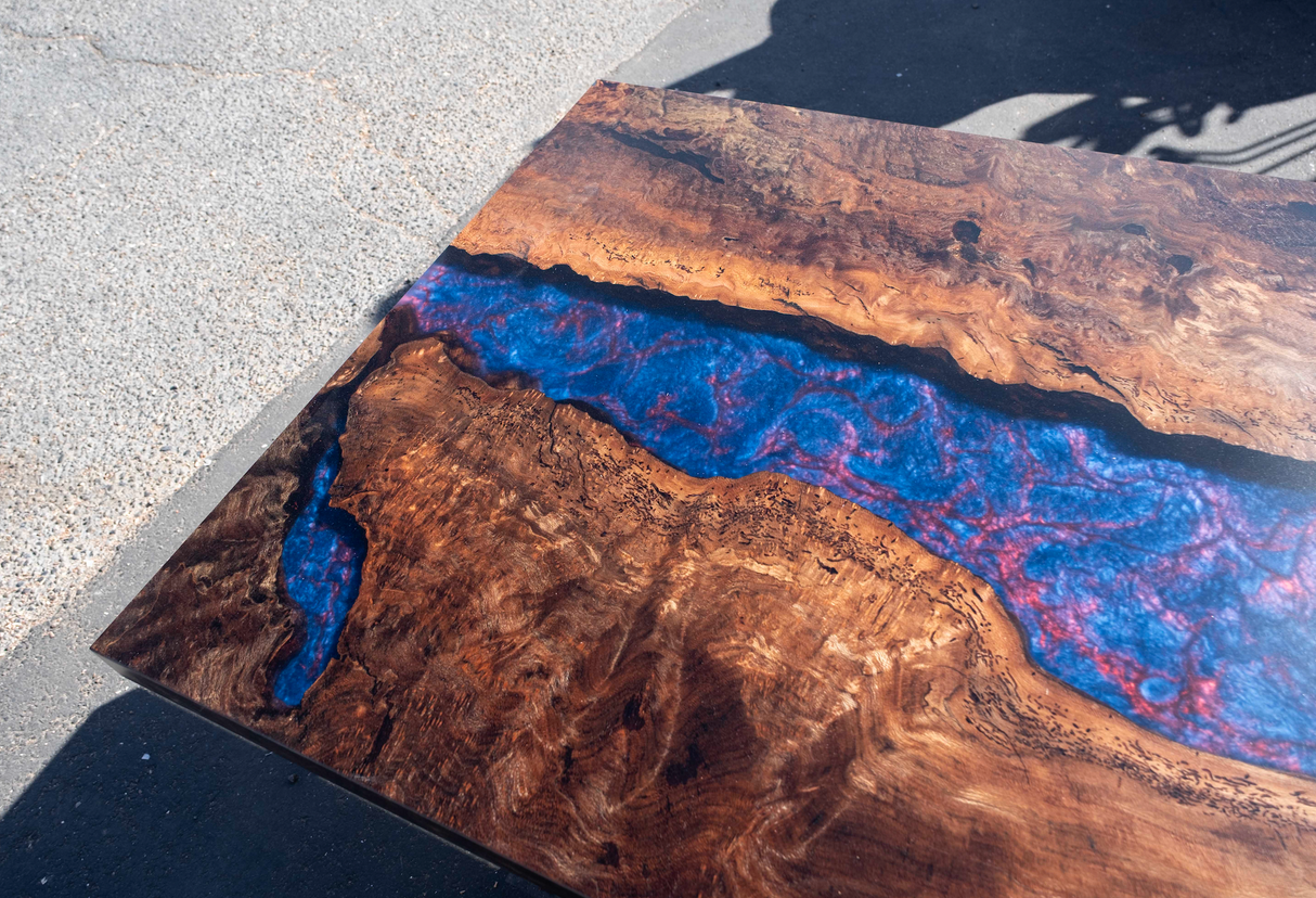 Sycamore Burl and Resin Desk