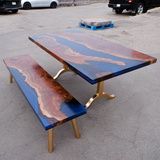 Claro Walnut Table & Bench