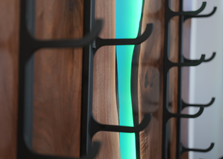 Walnut and Resin Wine Rack with LEDs