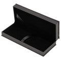 Black leatherette pen box with white stitching