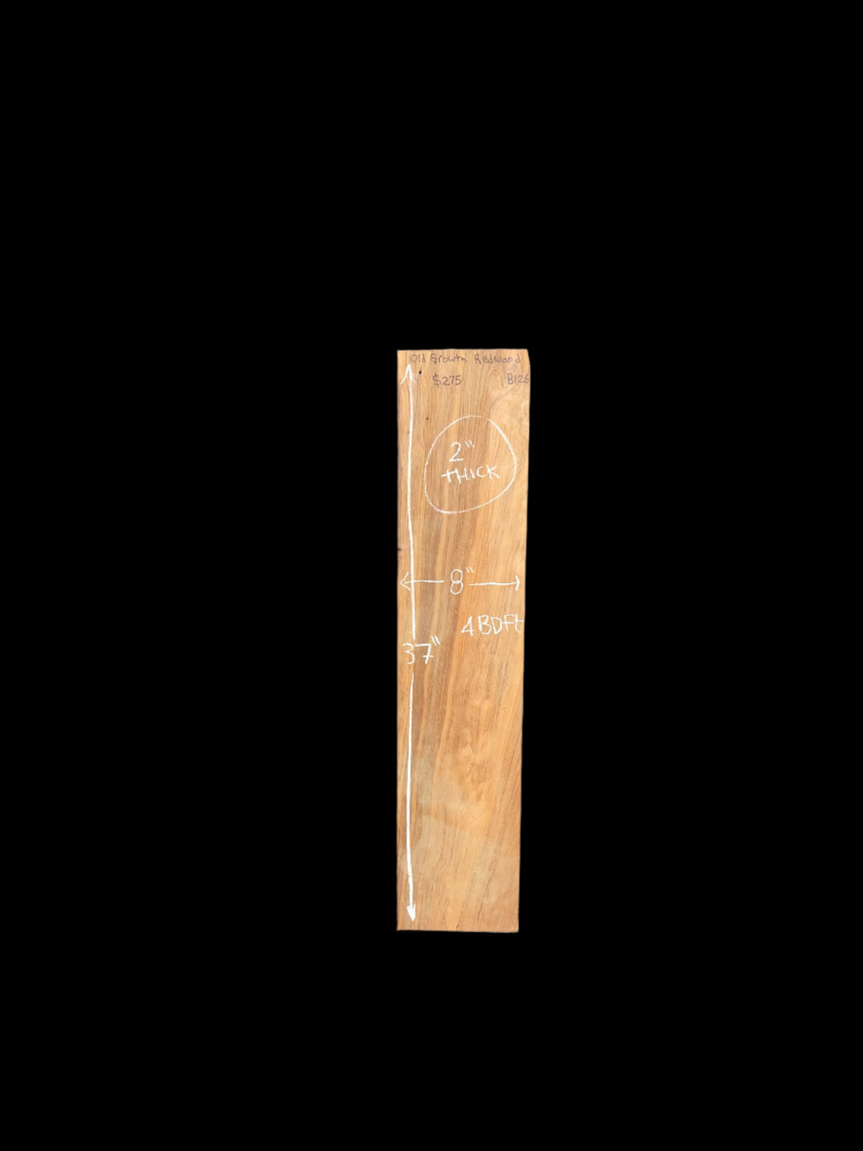 Curly old Growth Redwood Slab B126