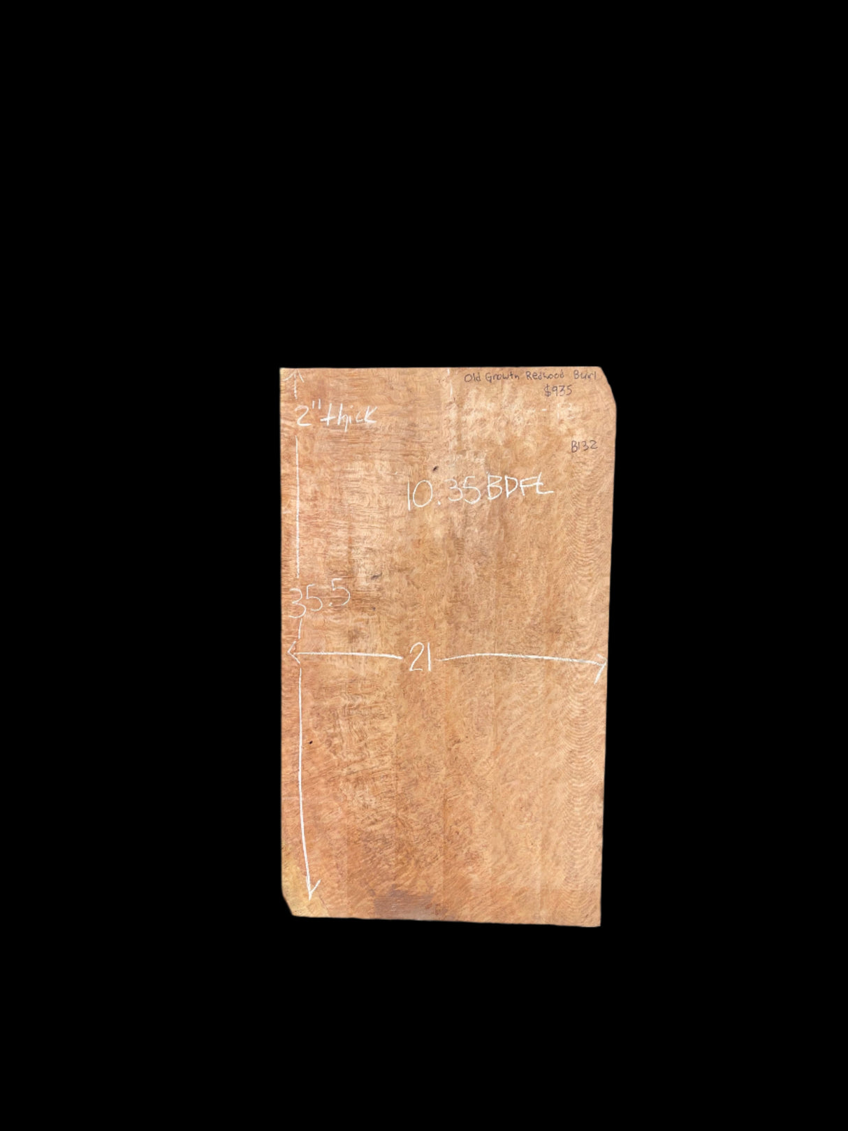 Old Growth Redwood Burl Slab B132