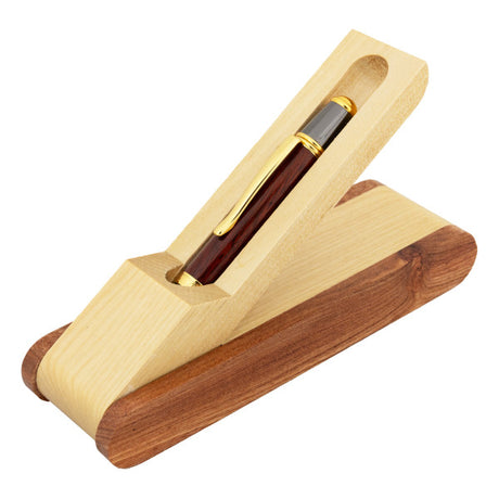 Single two-tone wooden pen box