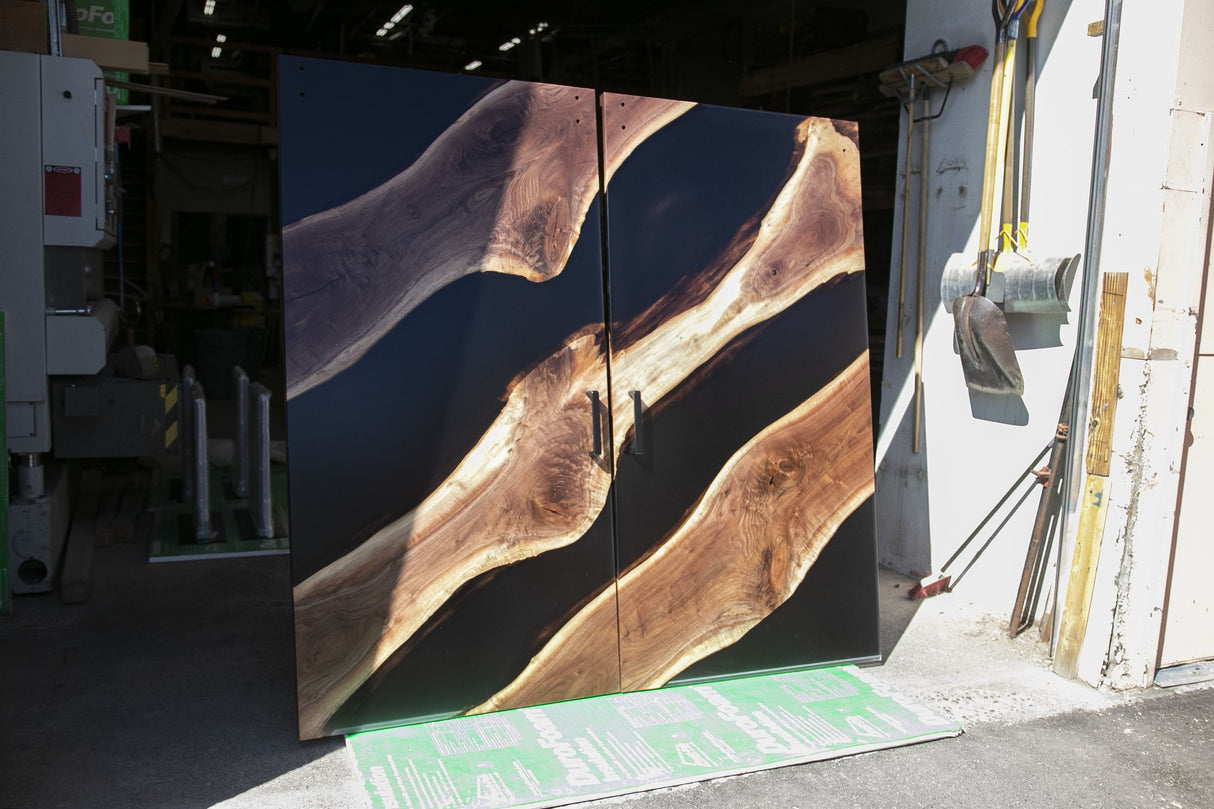 Black Walnut and Resin Barn Door