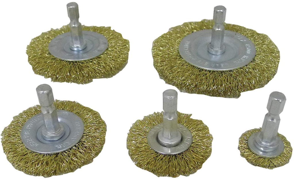 5 pc Brass Wire Wheel Brush Set