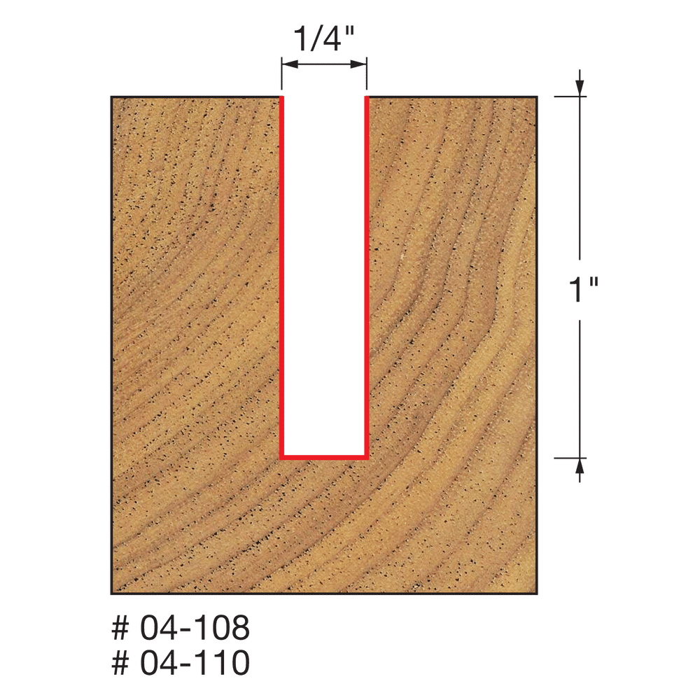 1/4" x 1" Double Flute Straight Bit