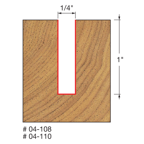 1/4" x 1" Double Flute Straight Bit