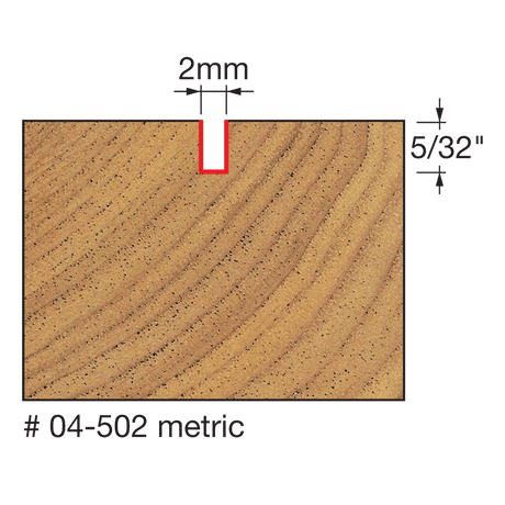 2mm x 5/32" Double Flute Straight Bit