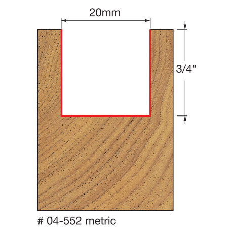 20mm x 3/4" Double Flute Straight Bit