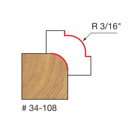 3/16" Radius Rounding Over Bit