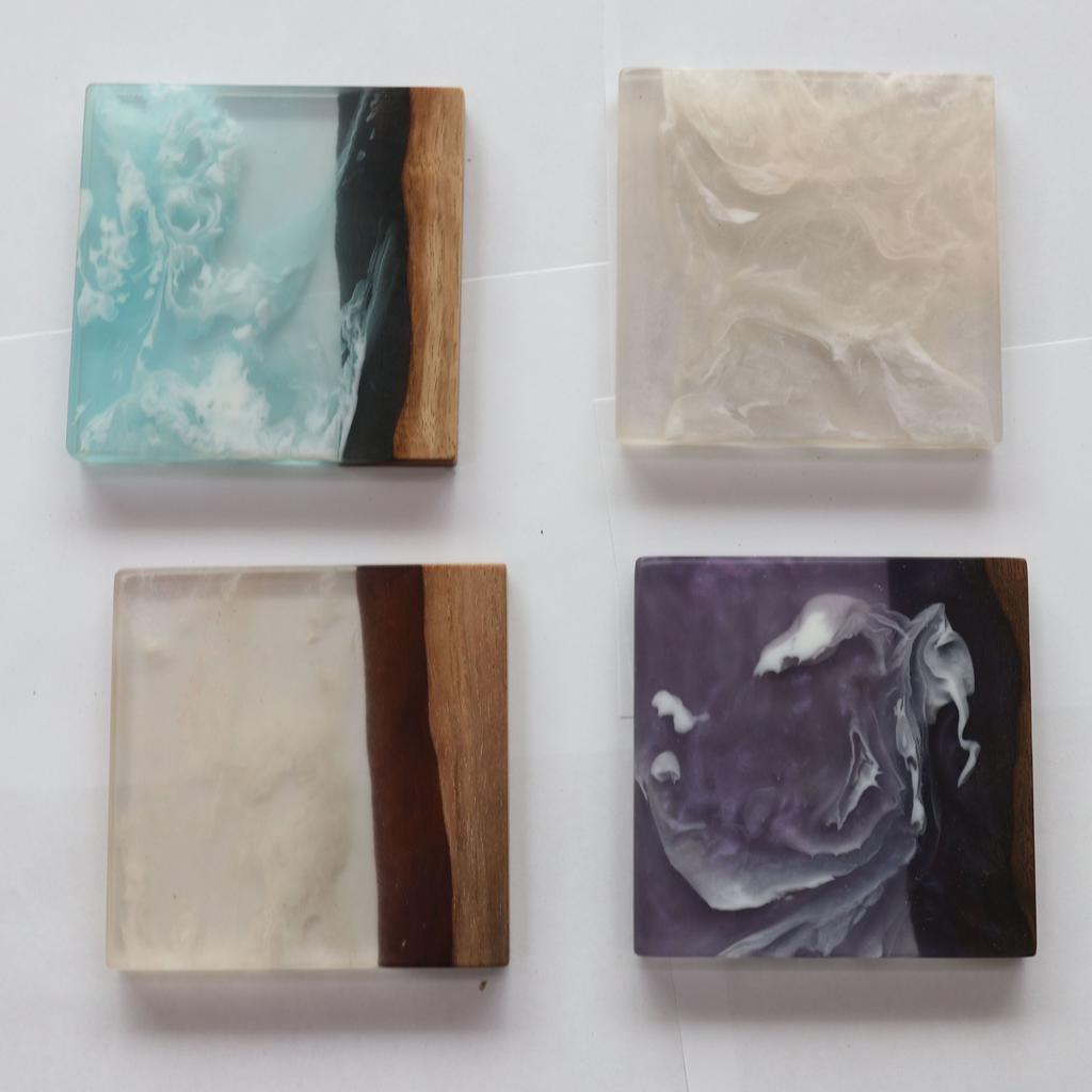 Square Resin Coaster Set