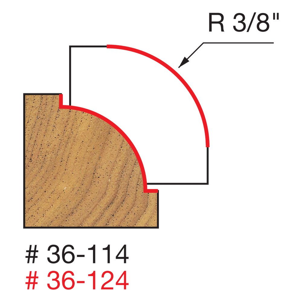 3/8" Radius Beading Bit, Quadra Cut