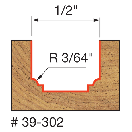 3/64" Radius Classical Beading Groove Bit