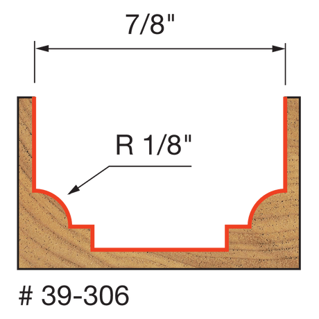 1/8" Radius Classical Beading Groove Bit