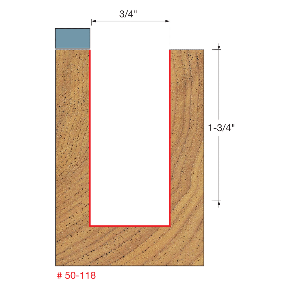 3/4" x 1-3/4" Top Bearing Flush Trim Bit