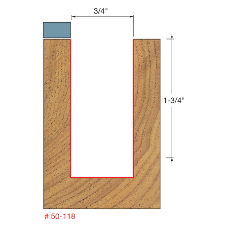 3/4" x 1-3/4" Top Bearing Flush Trim Bit