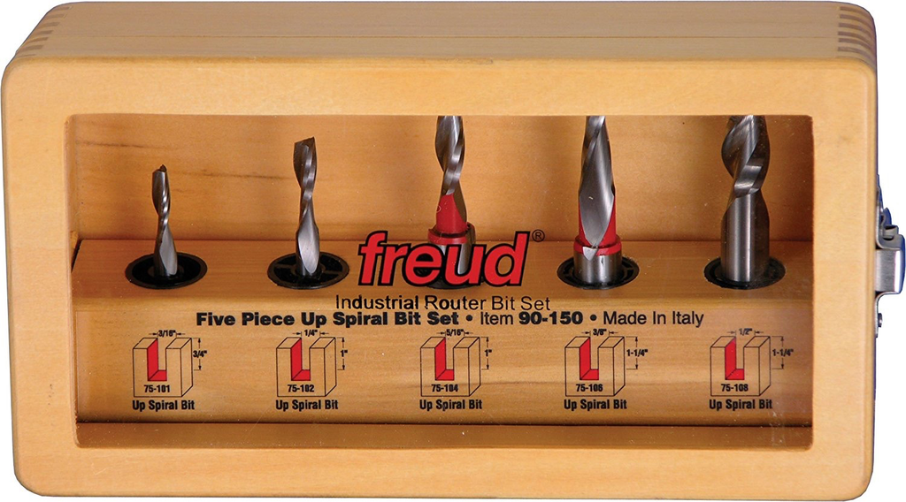 5 Piece Up Spiral Bit Set