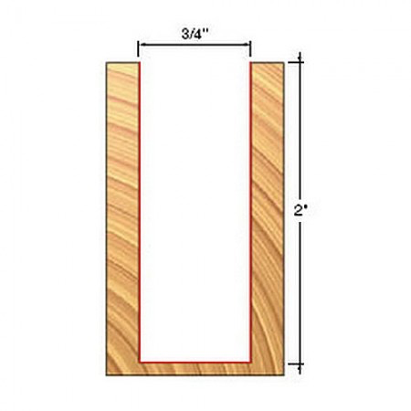 3/4" x 2" Double Flute Straight Bit