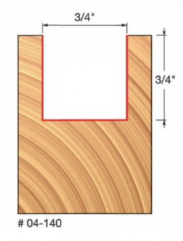 3/4" x 3/4" Double Flute Straight Bit