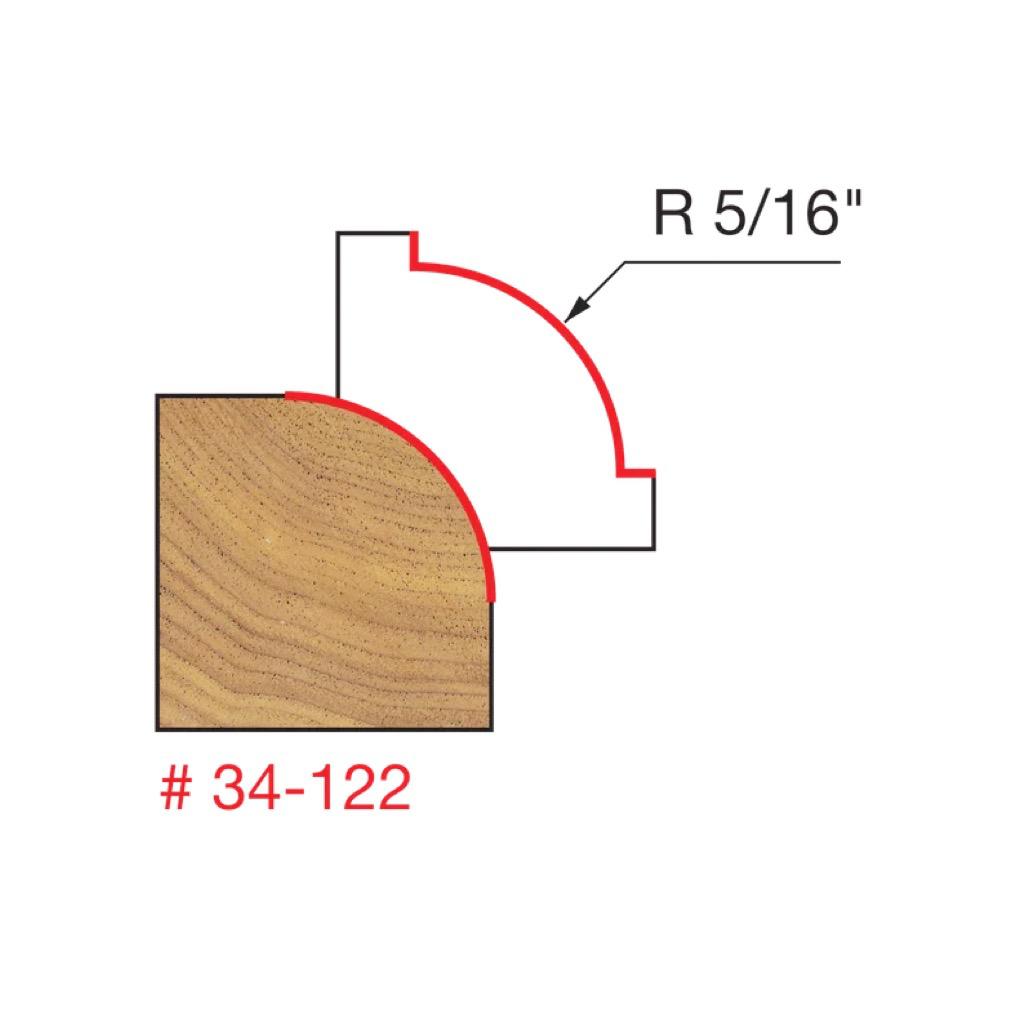 5/16" Radius Rounding Over Bit, Quadra Cut