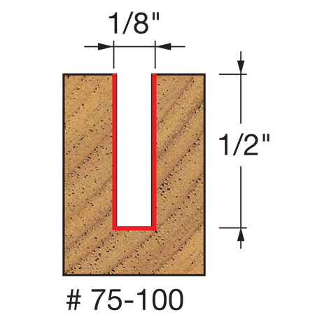 1/8" x 1/2" Up Spiral Bit