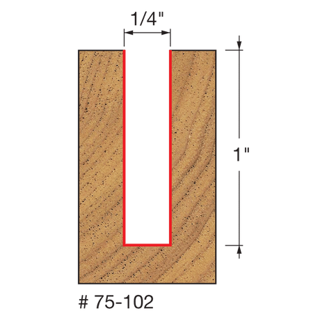 1/4" x 1" Up Spiral Bit