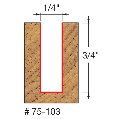 1/4" x 3/4" Up Spiral Bit