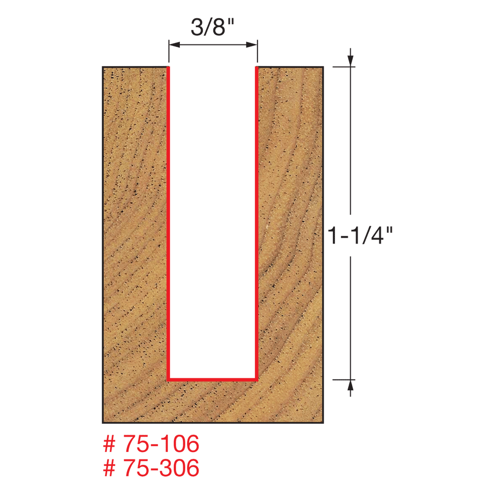 3/8" x 1-1/4" Up Spiral Bit