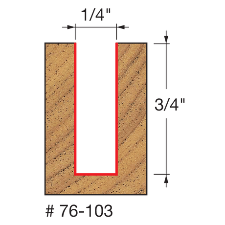 1/4" x 3/4" Down Spiral Bit