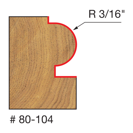 11/16" x 3/16" Radius Traditional Beading Bit