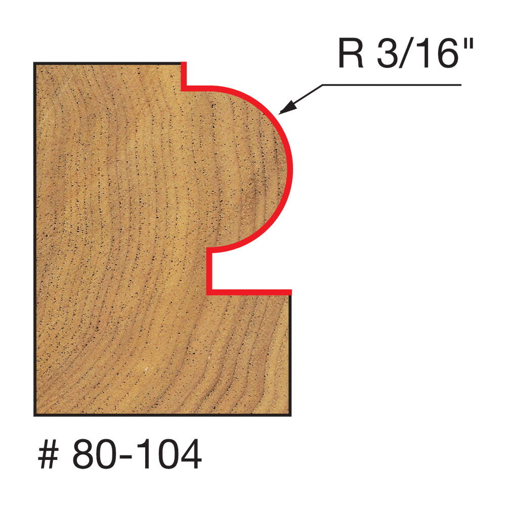 11/16&quot; x 3/16&quot; Radius Traditional Beading Bit