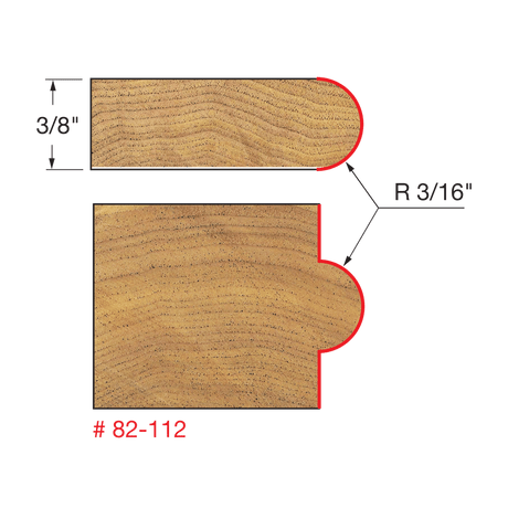 3/16" Radius Half Round Bit