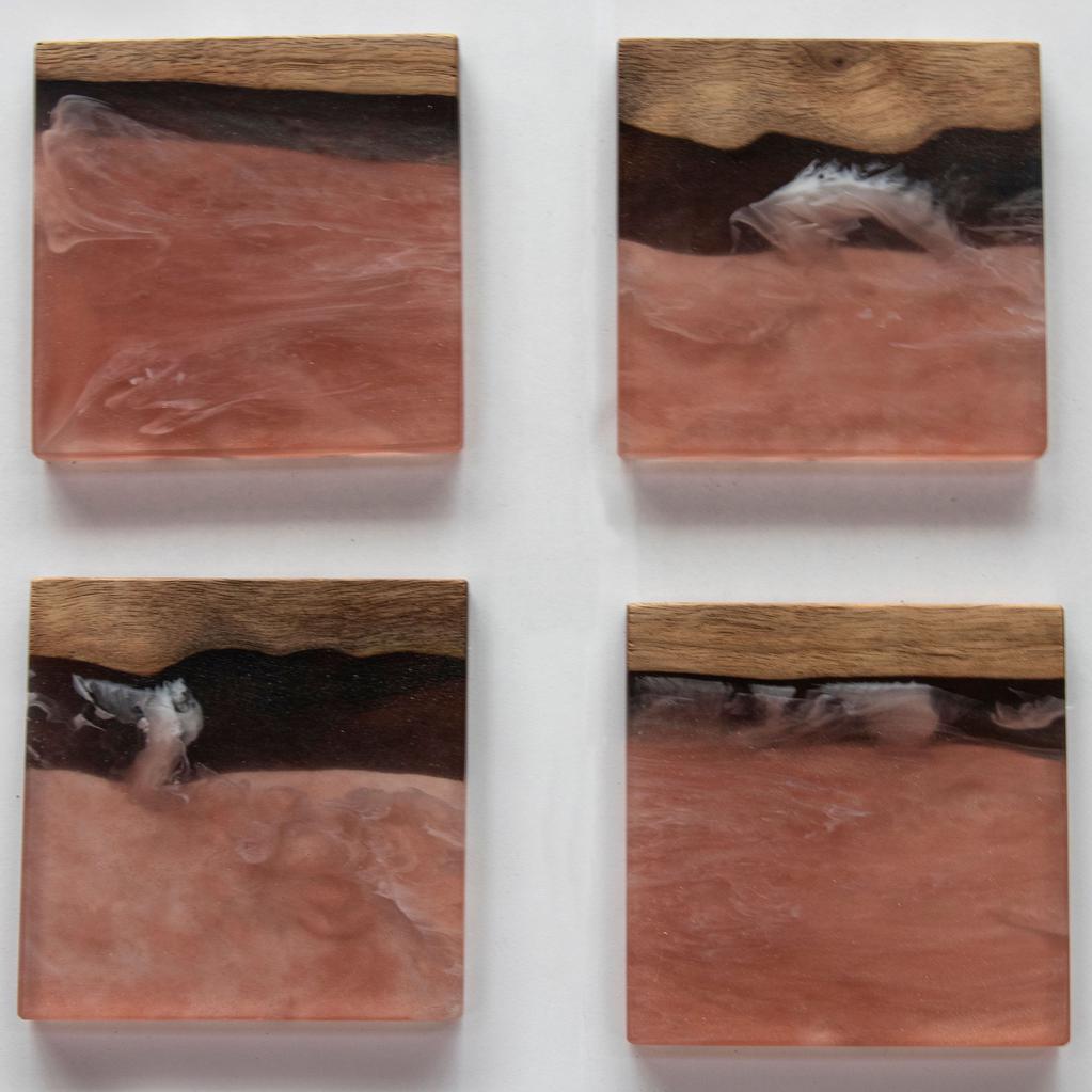 Square Resin Coaster Set