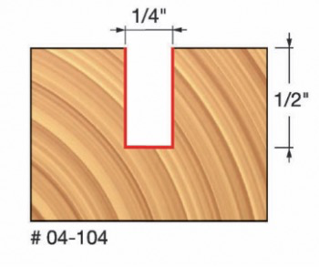 1/4" x 1/2" Double Flute Straight Bit