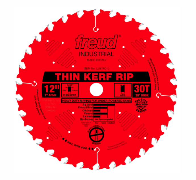 12&quot; Thin Kerf Rip Blade, 30T