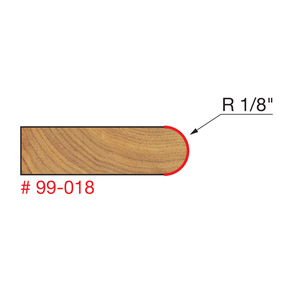 3/8" x 1/8" Radius Canoe Joint Bit